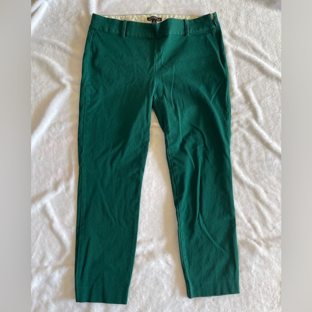 J. Crew Green Straight-Leg Pants